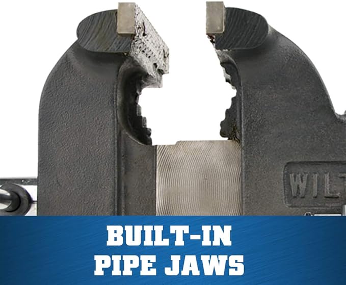 Wilton Shop Bench Vise, 6" Jaw Width, 6" Max Jaw Opening, 3-1/2" Throat (Model WS6), Gray