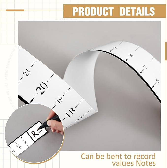 Attic Measuring Rulers (Case of 400), 25 Inch, Card Stock, Attic Insulation R Value Rulers for Insulators Ceiling Insulation