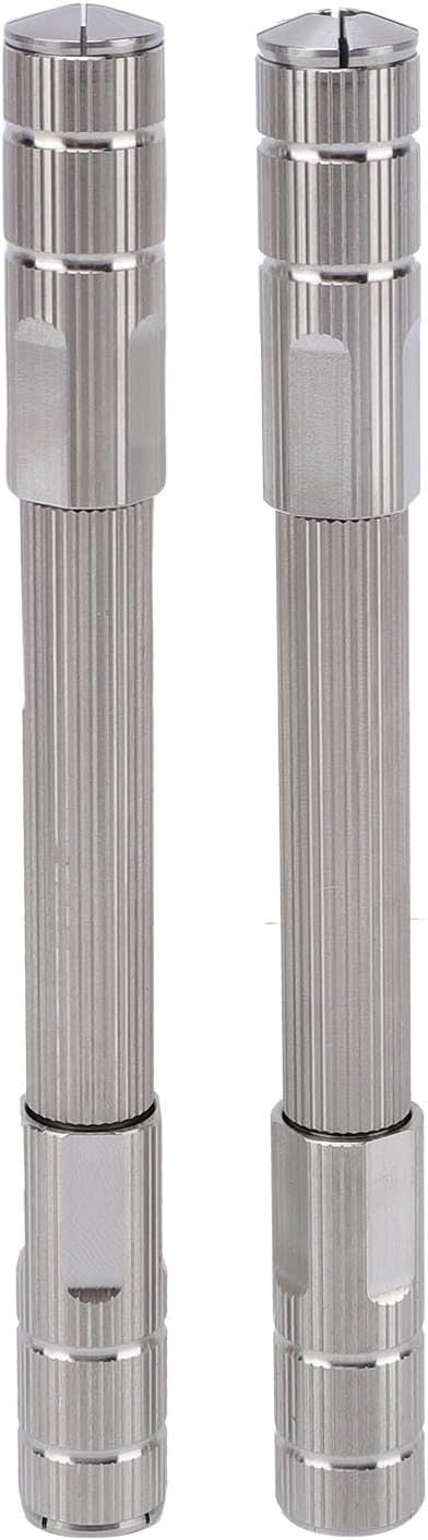 Fabater Double Ended Pin Vise, 2 Pcs 4.7in Stainless Steel Compact Hand Drill, Wire Twisting Tool with Storage Box and Non Slip Grip for Jewelry Making, Watch Repair and DIY Projects