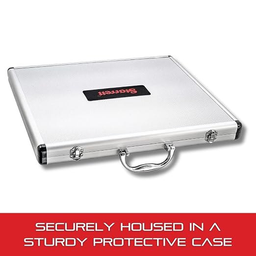 Starrett Outside Micrometer Set with Ratchet Stop, Ring-Type Knurled Lock Nut and Satin Chrome Finish - Quick and Easy Adjustment, 0-6" Set Range, .0001" Graduations - ST444.1CXRLZ