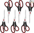 6 Packs Sewing Craft Scissors Bulk,8" Multipurpose Heavy Duty Sharp Scissors,Stainless Steel Shears for Home Office Student Supplies,Black