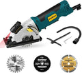 Enventor 4.8A Mini Circular Saw Corded with Laser Guide, 3 Saw Blades | 3-3/8" Power Electric Circular Saw Compact for Wood, Soft Metal, Tile, Plastic, Max Cutting Depth 1-1/16"