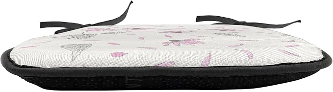 Lunarable Echinacea Chair Seating Cushion Set of 2, Spring Romance Repeating Floral Pattern in Pastel Tones, Anti-Slip Seat Padding for Kitchen & Patio, 16"x16", Off White Pale Pink