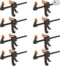 8 Pack 6 Inch F Bar Clamp, Medium Duty 160lbs One Handed Clamps/Spreader, Bar Clamps for Woodworking, Crafting, by GENHAKON
