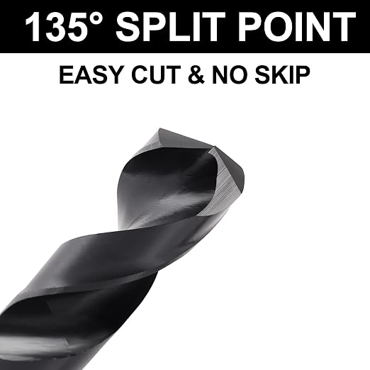 33/64 Drill Bit for Metal and Hardened Steel, M35 Cobalt 1/2 Inch Reduced Shank Industrial Grade Heavy Duty Drill Bit, with Index Storage Case