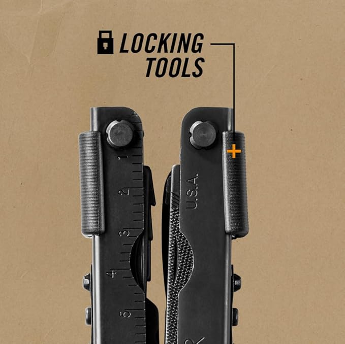 Gerber Gear Multi-Plier 600 - 14-in-1 Multitool with Sheath, Needlenose Pliers, Screwdriver, Serrated Knife, Wire Crimper, Bottle Opener, Can Opener & More - Black with Sheath