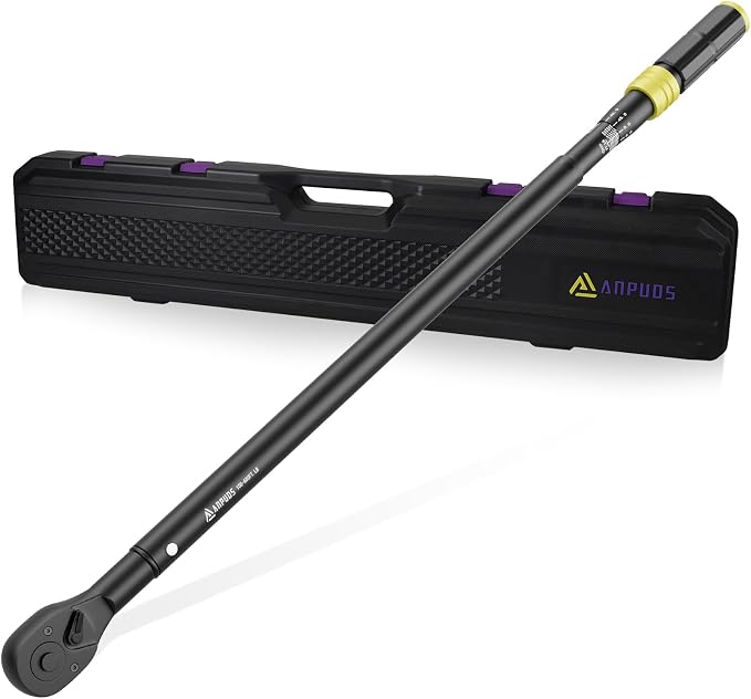 3/4" Click Torque Wrench, 100-650 Ft-Lb/135.5-880.8 Nm, Heavy Duty | ±3% Accuracy, Dual-Direction, 48-Tooth, Quick Release Reversible Head for Semi Truck, Tractor, Diesel Engine, Farm