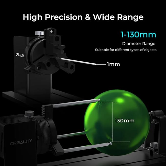 Rotary Roller Pro, 4 in-1 Multi-Functional Laser Rotary Roller Y-axis Jaw Chuck Rotary for Engraving Cylindrical Objects, Tumblers, Wine Glass, Rings, Balls