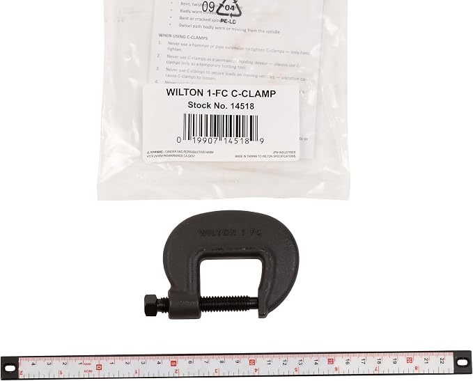 Wilton Brute Force C-Clamp, 1-3/8" Opening, 1-1/16" Throat, 5600 Lbs. Clamping Force (Model 1 F.C.)