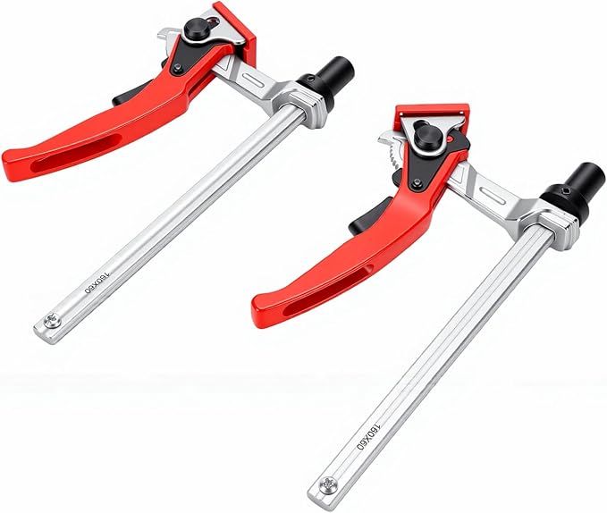 ViaGasaFamido 2PCS Bench Dog Clamp 5/8 Inch Hole Hold Down Ratchet Workbench Clamp for Woodworking Carving Milling Sanding