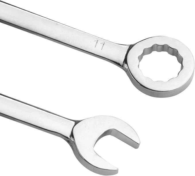 Larcele 10 Pcs Midget Wrench Set Metric Combination Open and Box End Mini Spanner MNBS-04