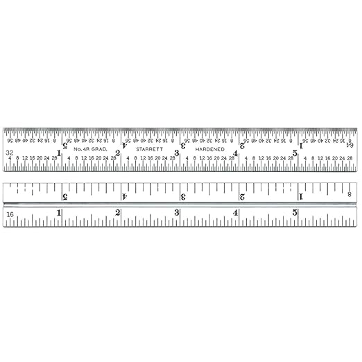 Starrett Blade Only for Combination Squares, Sets or Bevel Protractors - Ideal for Woodworking and Metalworking - 6" Length, Satin Chrome Finish, 4R Graduation - CB6-4R