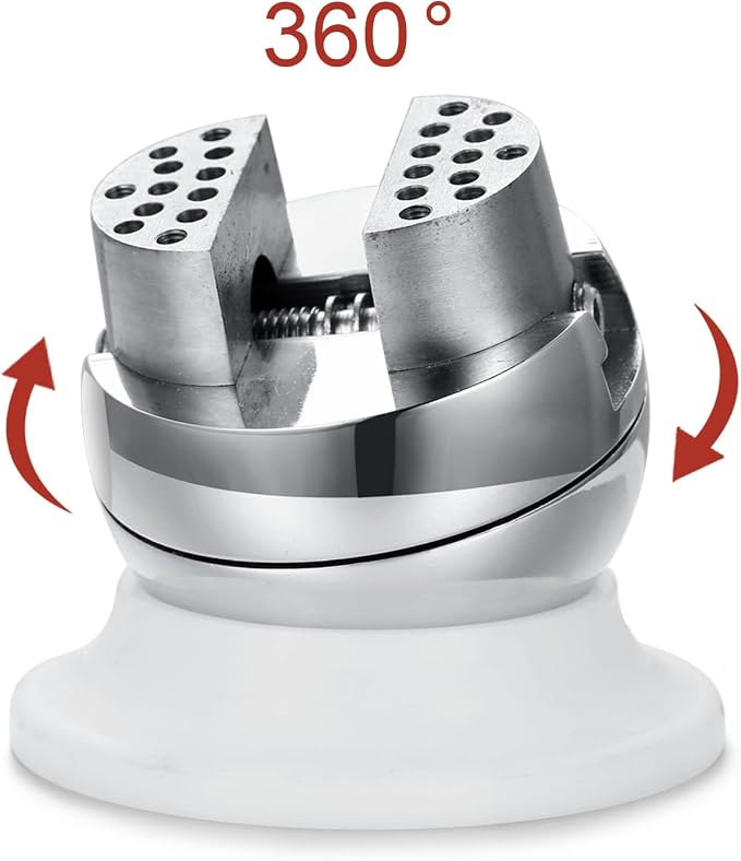 DZQ 3"32PCS Ball Vise Engraving Setting Tool 360°Rotation Bench Vise(White)