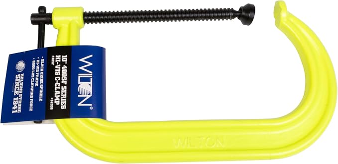 Wilton Hi-Vis C-Clamp, 10-1/8" Opening, 6" Throat, 8000 Lbs. Clamping Force (Model 410-SF)