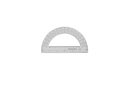 Pacific Arc's 6 Inch Plastic Protractor Clear Ruler