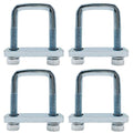 4 Pack Square U-Bolt for Trailer- Fits 1-3/4 Inch Wide Leaf Springs, Galvanized Steel Clamp Set, Secure Fit for Truck, Boat and Trailers