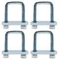 4 Pack Square U-Bolt for Trailer- Fits 2 Inch Wide Leaf Springs, Galvanized Steel Clamp Set, Secure Fit for Truck, Boat and Trailers