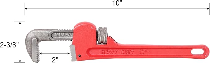 4Pcs 8&10&14&24-inch Straight Heavy Duty Pipe Wrench Set Plumber Adjustable Water Alloy Steel Grip Plumber's Wrench Plumbing Tools