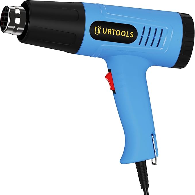 Heat Gun, 110V Adjustable Hot Air Gun with 4 Nozzles, Rear Rotating Temp Control, 50-650℃ (122-1202℉）Range, Overload Protection, 4.9FT Cord Portable Handheld Heat Gun' for Crafts, Shrink Wrap
