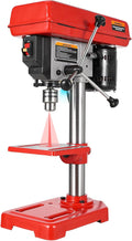 GarveeTech 8" Benchtop Drill Press, Laser Ray (Class II Max. 1mW), Tabletop Drilling Machine with 5 Adjustable Speeds (620 to 3100 RPM), 0-45°Tilting Worktable with LED Light (1W), for Wood or Metal
