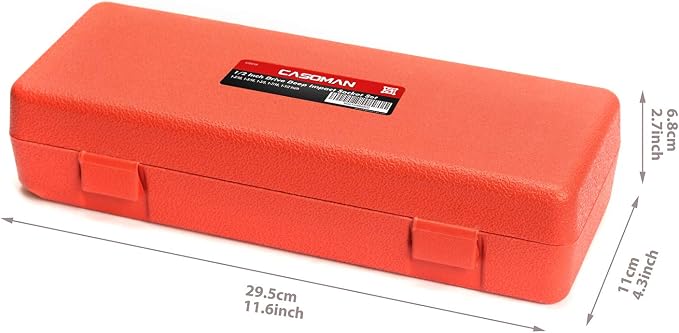 CASOMAN 1/2-Inch Drive Deep Spindle Axle Nut Impact Socket Set, 1/2" Drive Deep Impact Socket Set, Inch, Cr-Mo, 6-Point, 1-3/16-Inch - 1-1/2-Inch, 5 Piece Axle Socket Set