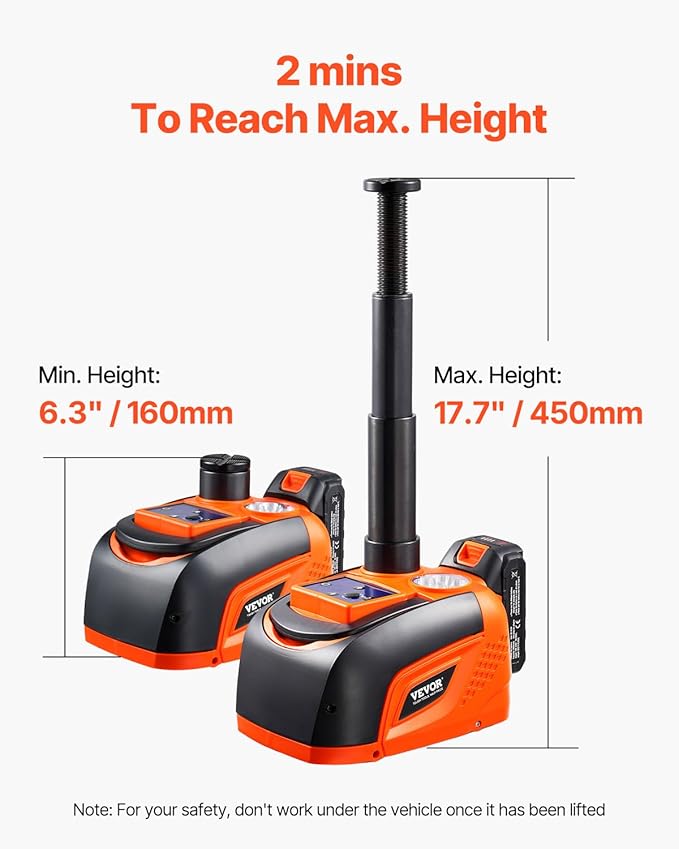 VEVOR Electric Car Jack Wireless 5 Tons, Cordless Remote Control Hydraulic Electric Jack, LED Light Hydraulic Repair Tool, 135-360mm Lifting Range for SUV MPV Sedan Truck Repair