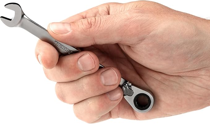 TEKTON 5/16 Inch Reversible Ratcheting Combination Wrench | WRC23308 | 12-Point, Satin Chrome Finish