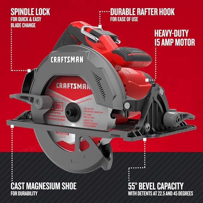 Craftsman CMES510R 15 Amp 7-1/4 in. Corded Circular Saw (Renewed)