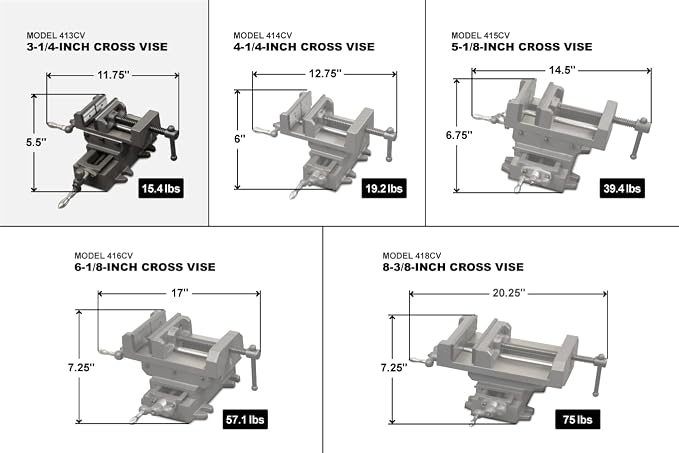 WEN Cross Vise, 3.25-Inch with Compound Slide for Mills and Drill Presses