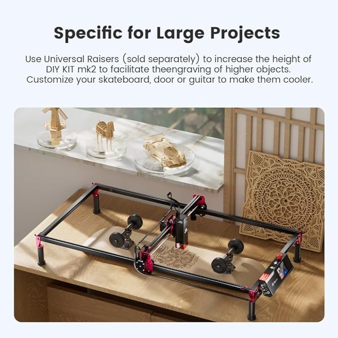 Algolaser DIY KIT MK2 Y-Axis Extension Kit - Laser Engraving Area Expansion to 15.7" x 34.6" (400 x 880mm) - Compatible with Algolaser DIY KIT MK2 10W for Laser Engraver & Cutter - Easy Installation