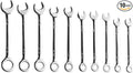 Larcele 10 Pcs Midget Wrench Set SAE Combination Open and Box End Mini Spanner MNBS-05