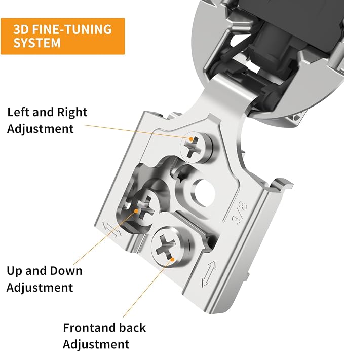 Chibery 60 Pack 3/8" Overlay 3D Soft Close Concealed Hinge for Face Frame Door, Smooth Slow Self Closing Hinges, Satin Nickel, Hidden 105° Open Angle Stainless Steel Hinge for Kitchen Cabinet Door