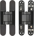 Invisible Hinges Concealed Door Hinge Heavy Duty Hidden Hinge 3-D Adjustable - Black -1 Pair