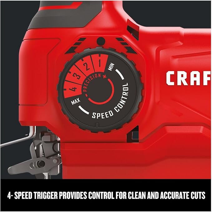 CRAFTSMAN Jig Saw, 4 Orbital Settings, Up to 3,000 SPM, 5 Amp, Corded (CMES610)