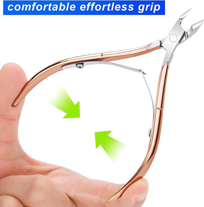 4 Packs Cuticle Nipper, Premium Stainless Steel Cuticle Trimmer for Manicure & Pedicure at Home/Spa/Salon[Rose Gold]