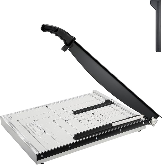 VEVOR Paper Cutter, 18 in Cut Length Guillotine Trimmer, 15-Sheet Capacity, Heavy-Duty Paper Cutter with Security Guard Rail/Blade Lock, Paper Trimmer for Cardstock, Cardboard, Home, Office & School