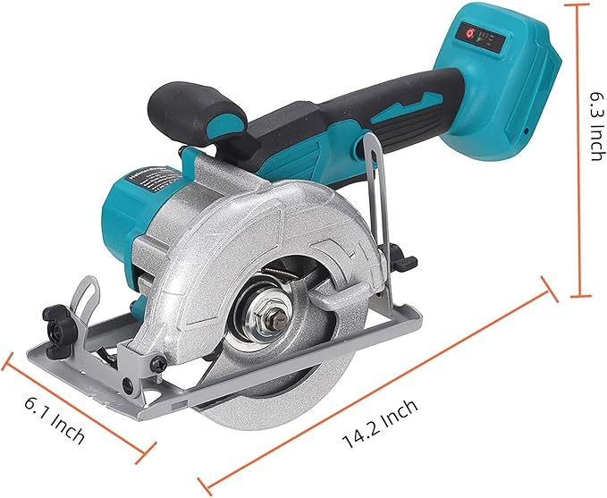 Compact Brushless Cordless Circular Saw Compatible with Makita 18V Battery, 20mm Arbor,Max Cutting Depth 1-7/10"(90°)