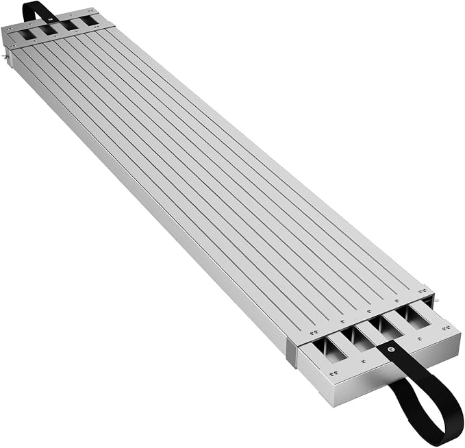 Aluminum Telescoping Work Plank for Ladders, Adjustable Aluminum Plank,6-9ft,440lbs Capacity,12.5" Wide,Anti-Slip Platform Ideal for Home Renovation and Construction