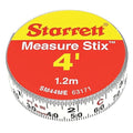 Starrett Tape Measure Stix with Adhesive Backing - Mount to Work Bench, Saw and Drafting Table - 1/2" x 4', English Metric, Left-Right Reading - SM44ME
