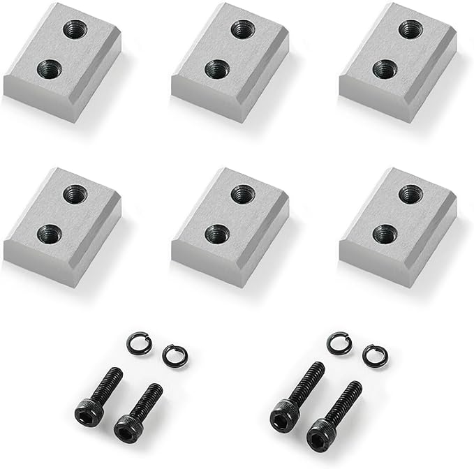 VEVOR Rebar Cutter Replacement Jaw Blades 6 Pcs - Double-sided CR12MOV High-Hardness Steel, for 1-1/4 Inch 32mm #10 Electric Rebar Cutter, with Screws & Spring Washer
