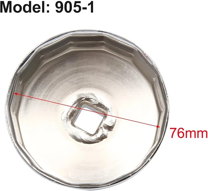 Uxcell Steel 76mm Inner Dia 14 Flutes Car Oil Filter Cap Wrench Housing Remover Tool