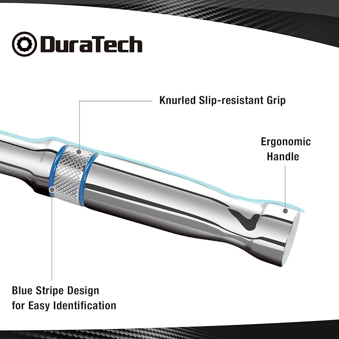 DURATECH 1/4-Inch Drive Ratchet, 90-Tooth Quick-release Ratchet Wrench, Reversible, Cr-V Made, Full Polished, Stocking Stuffers for Men Women Gifts for Men Gifts for Women (Pack of 2)