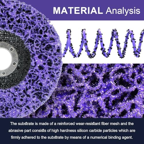 Paint Stripping Discs 12-Pack, 4-1/2" Purple Strip Disc Wheel for Angle Grinder, Ideal for Paint, Rust, and Grime Removal, Metal and Wood Stripping