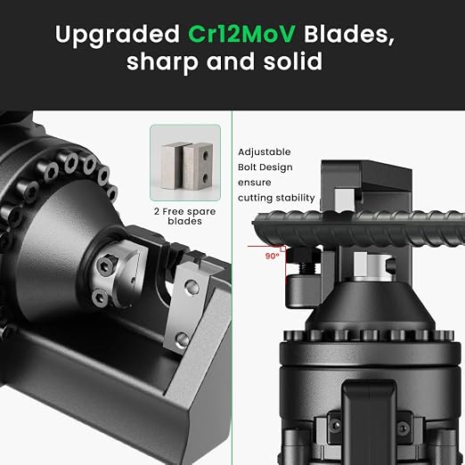 Anbull 1350W Electric Hydraulic Rebar Cutter, Cutting up to 7/8 Inch 4-22mm #7 Rebar, with Replaceable Jaw Blades, Cutting Speed 3.5-4S (1350W RC-22)