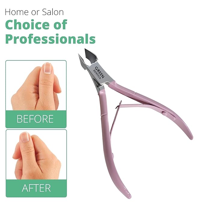 Professional Cuticle Trimmer Nail Cuticle Cutter Stainless Steel Cuticle Nippers with Sharp Blades Double Spring Manicure Tools for Nail Care Pedicure Home Spa (Rose - Pusher Included)
