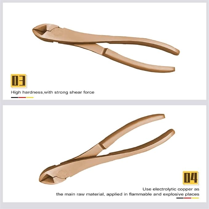 WEDO Diagonal Cutting Pliers, Side-cutting Pliers, Side Cutter, Length 150mm, Length 6 inch, Beryllium Copper, Non-Sparking, Non-Magnetic, DIN Standard, BAM & FM Certificate