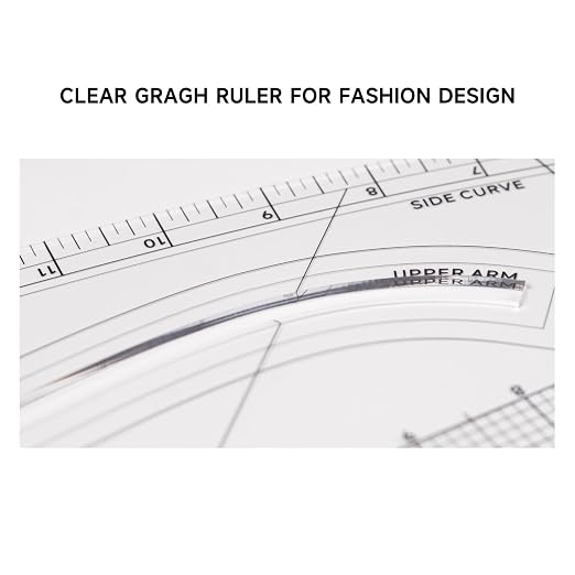 KEARING Patented Imperial Pattern Master Designer Ruler - Multi-Purpose, Side Curve, Armhole & Neckhole, Sleeve Curve, Upper & Under Arm for Sewing, Design, Quilting, Dressmaking