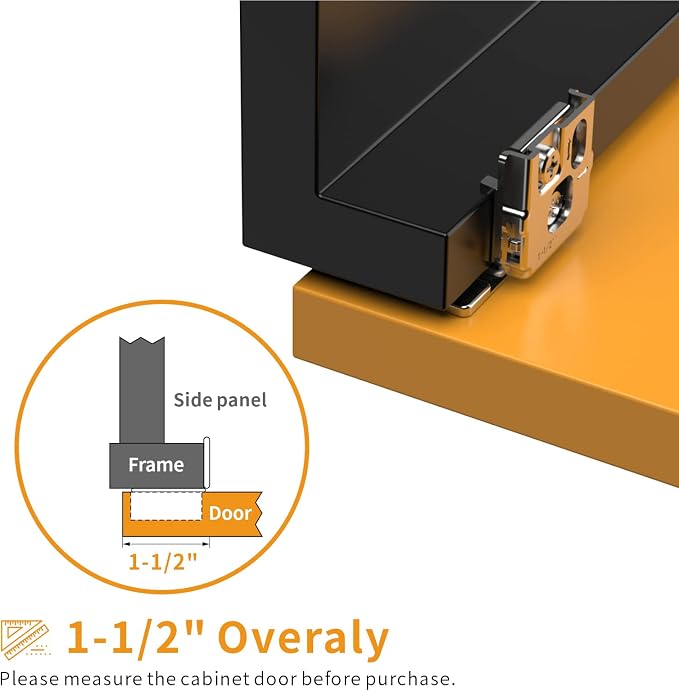 Chibery 30 Pack 1-1/2" Overlay 3D Soft Close Concealed Hinge for Face Frame Door, Smooth Slow Self Closing Hinges, Satin Nickel, Hidden 105° Open Angle Stainless Steel Hinge for Kitchen Cabinet Door