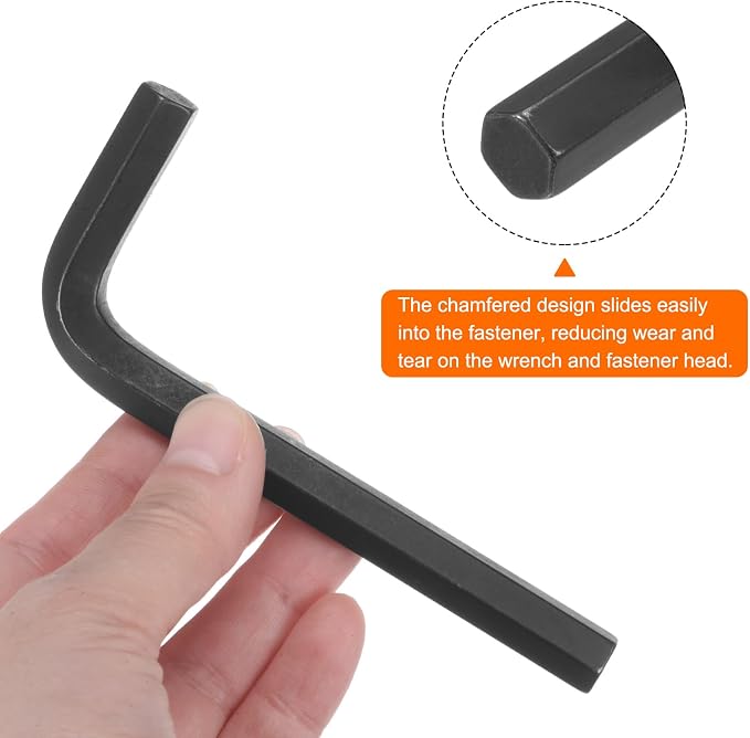 HARFINGTON 10pcs Hex Key Wrench 3/8" L-Shape Hexagon SAE Wrenches Chrome Vanadium Steel Repairing Tool for Home Repair, Black