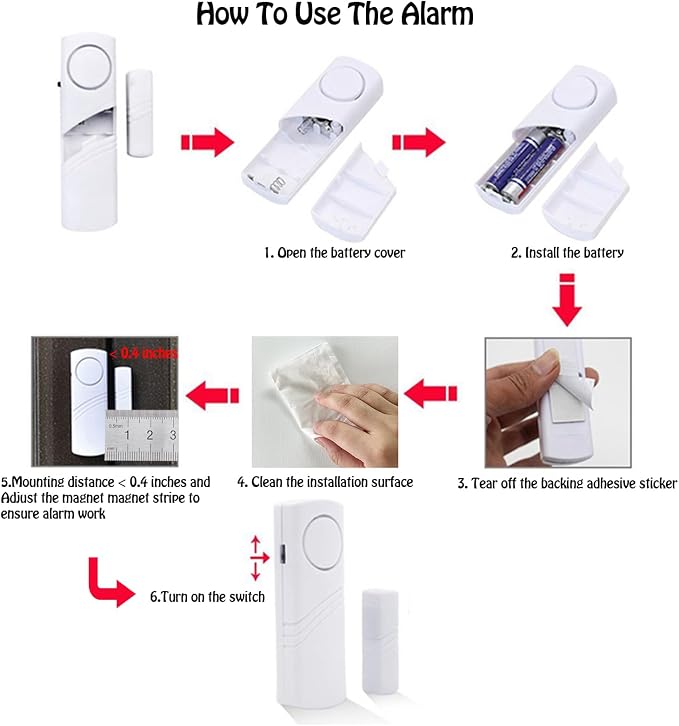 Door Window Alarm, 90DB Door Alarms for Kids Safety, Door Window Burglar Alarm-Window Pool Alarms for Home (15 Pack)